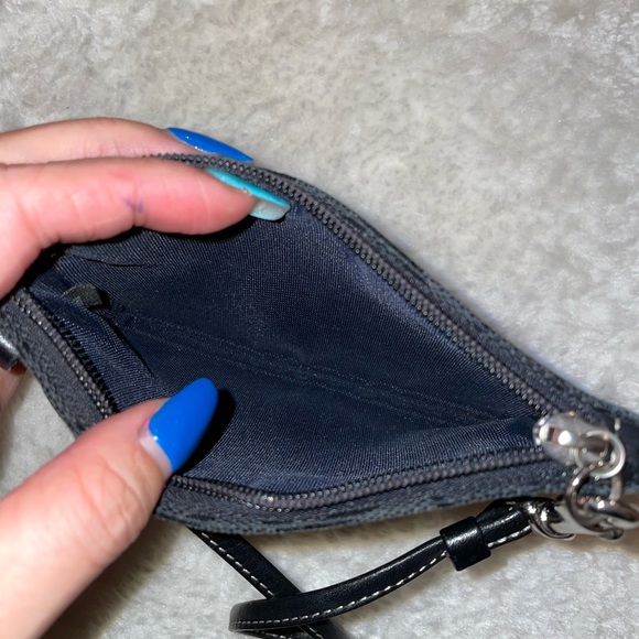 Coach Monogram Pattern Wristlet in Black - Picture 2 of 4
